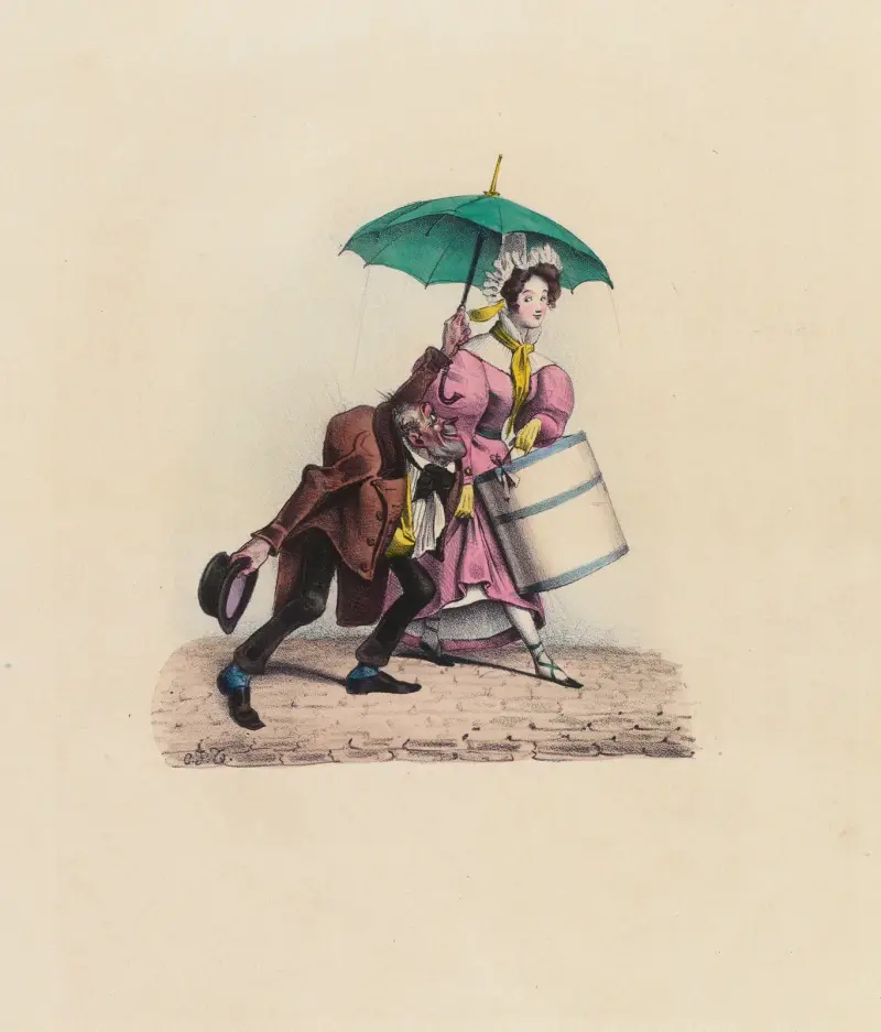 Ne faîtes pas attention, je suis brûlant J’ai besoin d’eau, séduisante modiste von Charles-Joseph Traviès de Villers