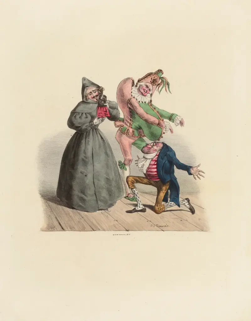 Non, Mayeux. tu es un monstre, tu veux me séduire av Charles-Joseph Traviès de Villers