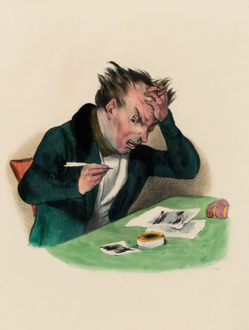 Rien rien je ne trouve rien. Nothing nothing at all find nothing av Charles-Joseph Traviès de Villers