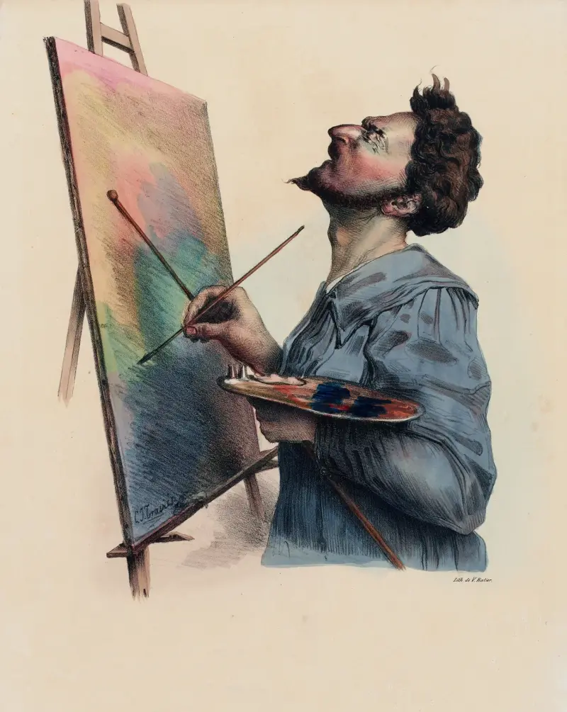 En målare från den nya skolan av Charles-Joseph Traviès de Villers
