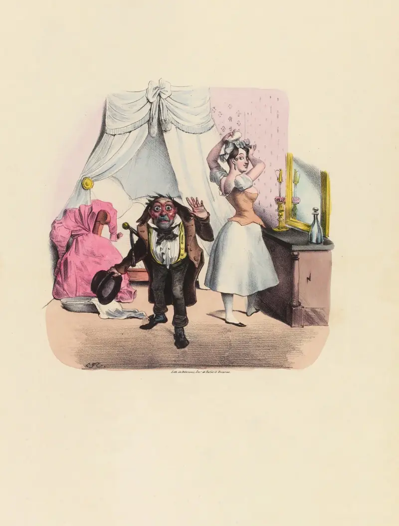 Ein Familienvater mit vier Kindern.. Ich bin ein vollkommener Schurke von Charles-Joseph Traviès de Villers