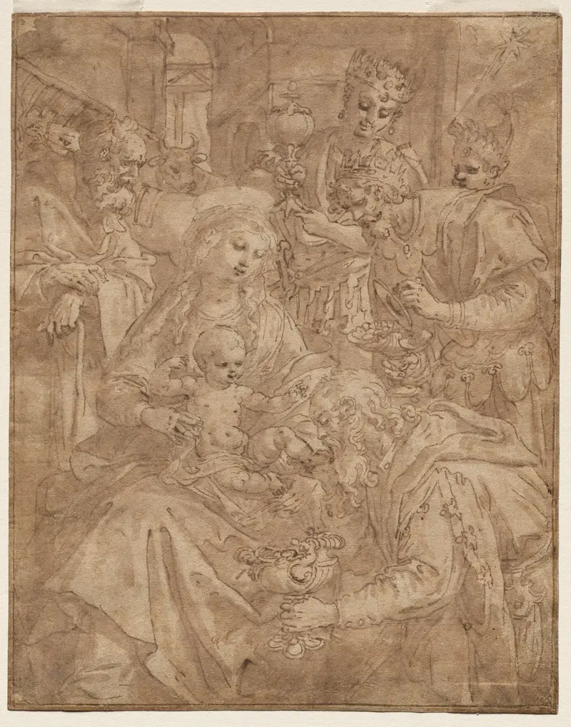 Adoration of the Magi av Maerten De Vos