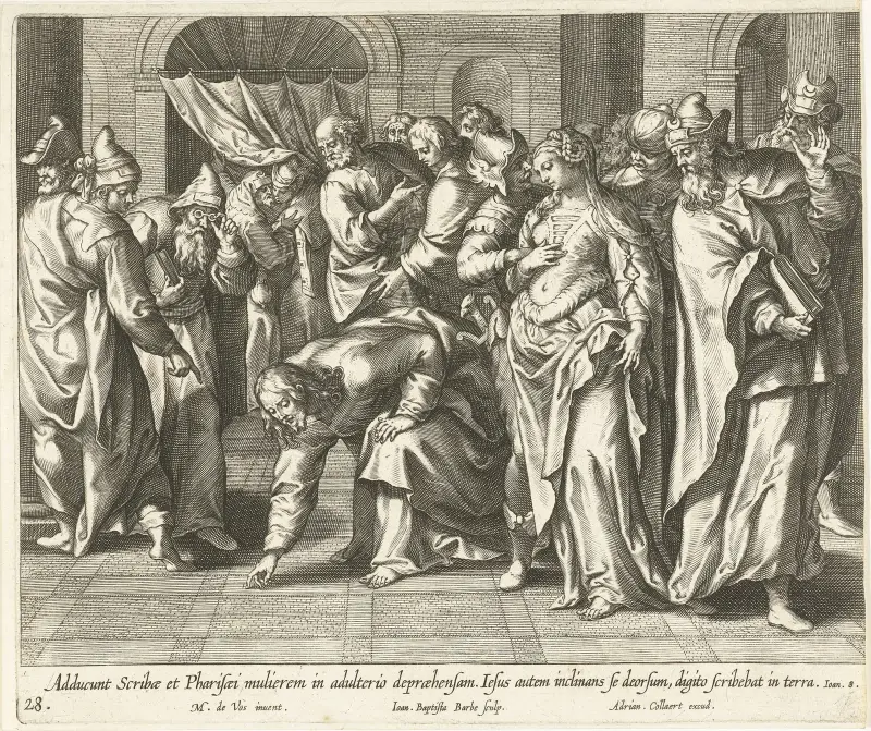 Christ and the Adulteress av Maerten De Vos