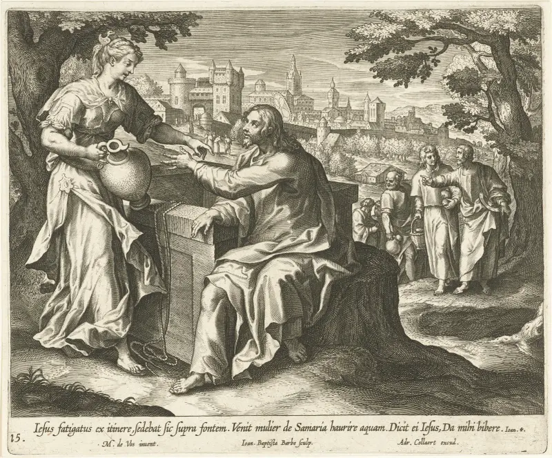 Kristus och den samaritiska kvinnan av Maerten De Vos