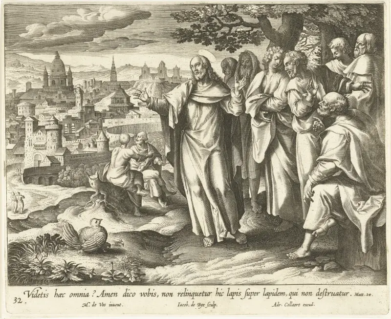 Kristus förutsäger Jerusalems förstörelse av Maerten De Vos