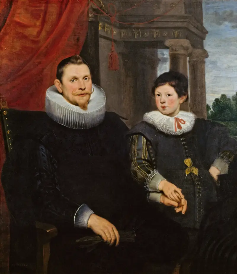 Porträtt av en far med sin son av Cornelis de Vos