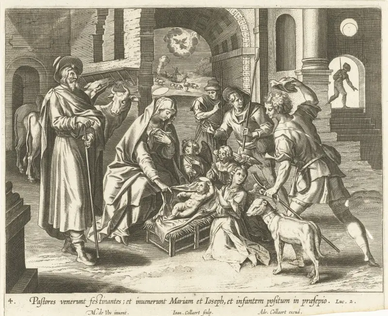 The Adoration of the Shepherds av Maerten De Vos