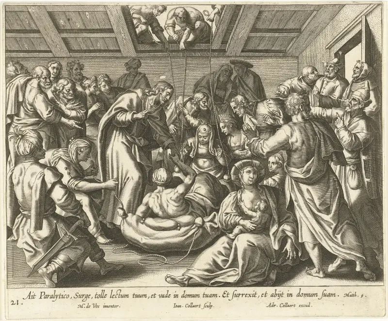 The Healing of a Paralytic av Maerten De Vos