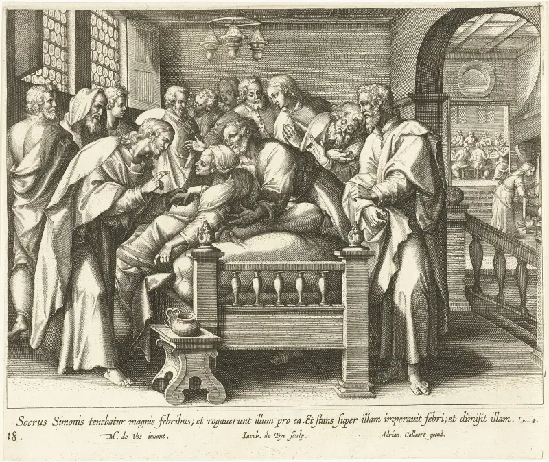 Helandet av Simon Petrus svärmor av Maerten De Vos