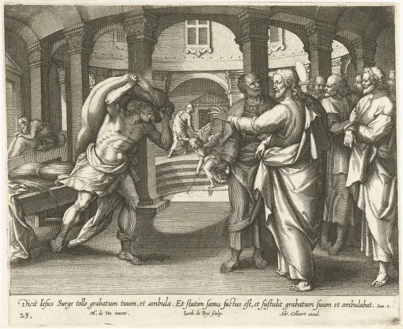 Die Heilung am Teich Bethesda von Maerten De Vos