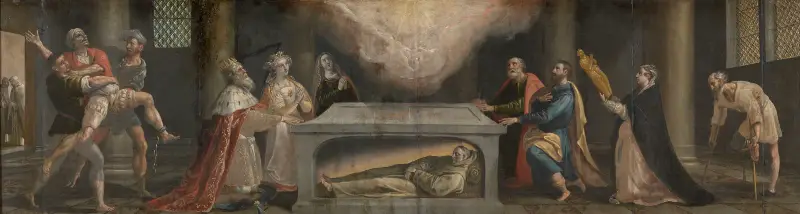 Den helige Didacus av Alcalás historia av Maerten De Vos
