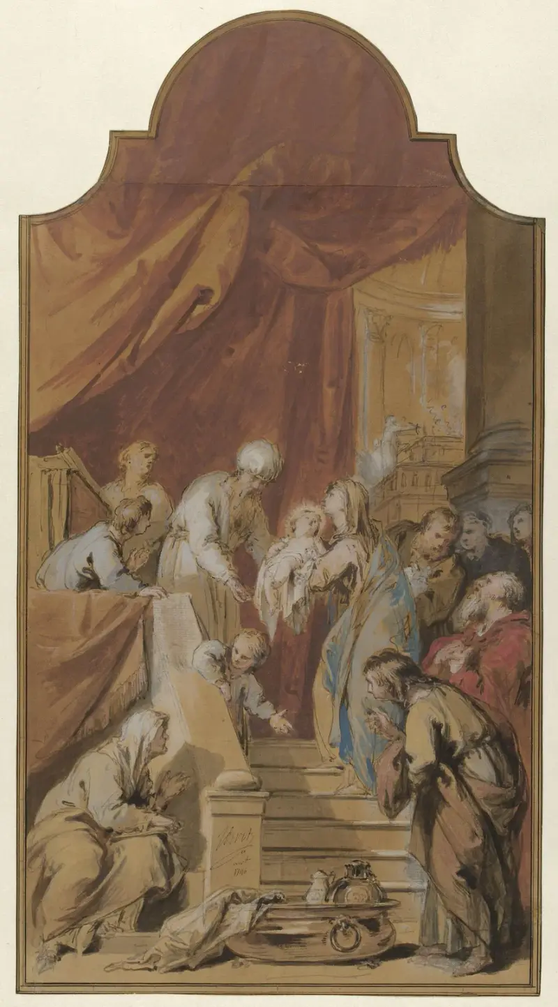 Die Opferung im Tempel von Jacob de Wit