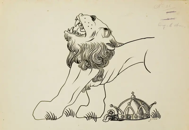 How the travelling bag is opened and the deception is revealed and the king’s great grief av Gustave Van de Woestijne