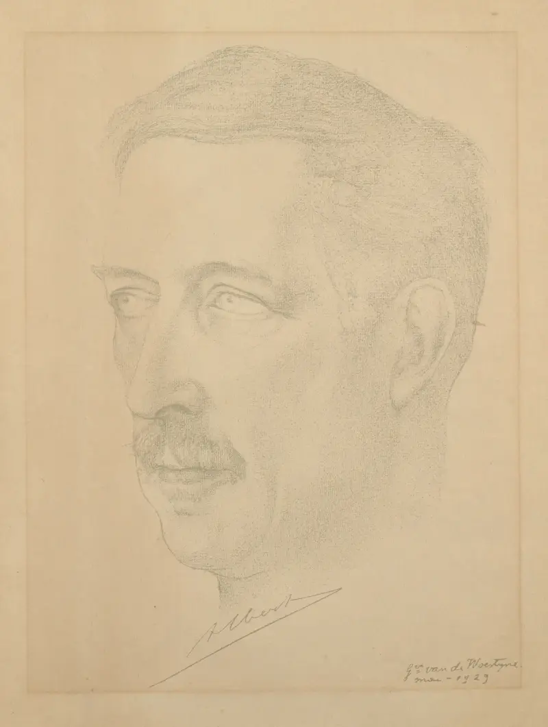 Portrait of King Albert I av Gustave Van de Woestijne