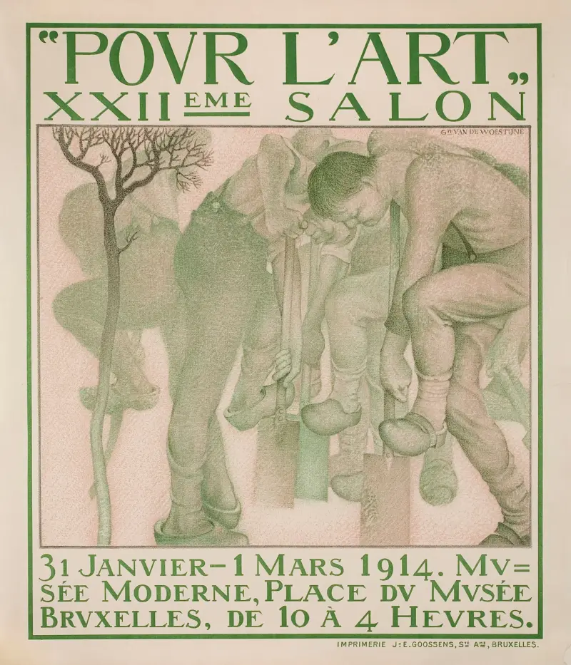 Affisch för konstkretsen Pour l’Art av Gustave Van de Woestijne