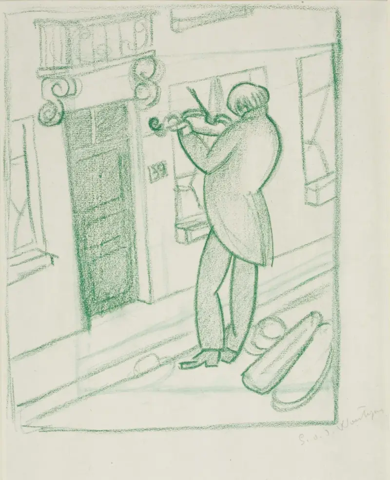 Studie till 'Den blinde violinisten' av Gustave Van de Woestijne