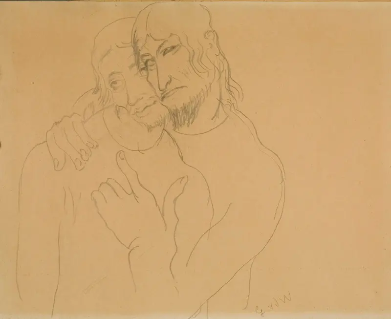 Studie till 'Judaskyssen' av Gustave Van de Woestijne