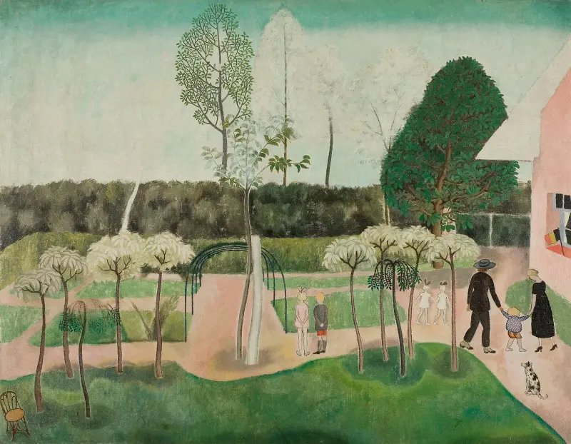 Familjen i trädgården av Gustave Van de Woestijne