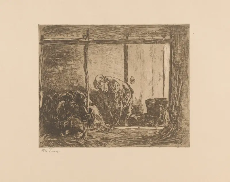 Ko i en ladugård (In de stal) av Willem de Zwart