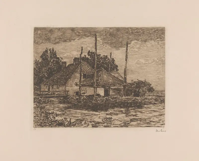 Boerderij met hooischelf av Willem de Zwart