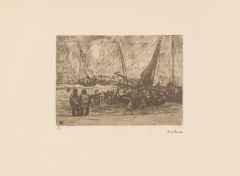 Bommen på stranden av Willem de Zwart