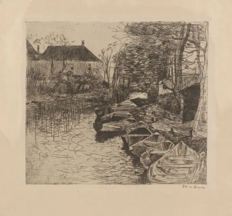 Båtuthyrning 'Roeilust' (Loosduinse kanal) av Willem de Zwart