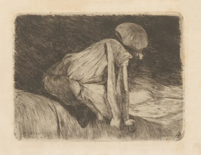 Läsande flicka (sedd från ryggen) av Willem de Zwart