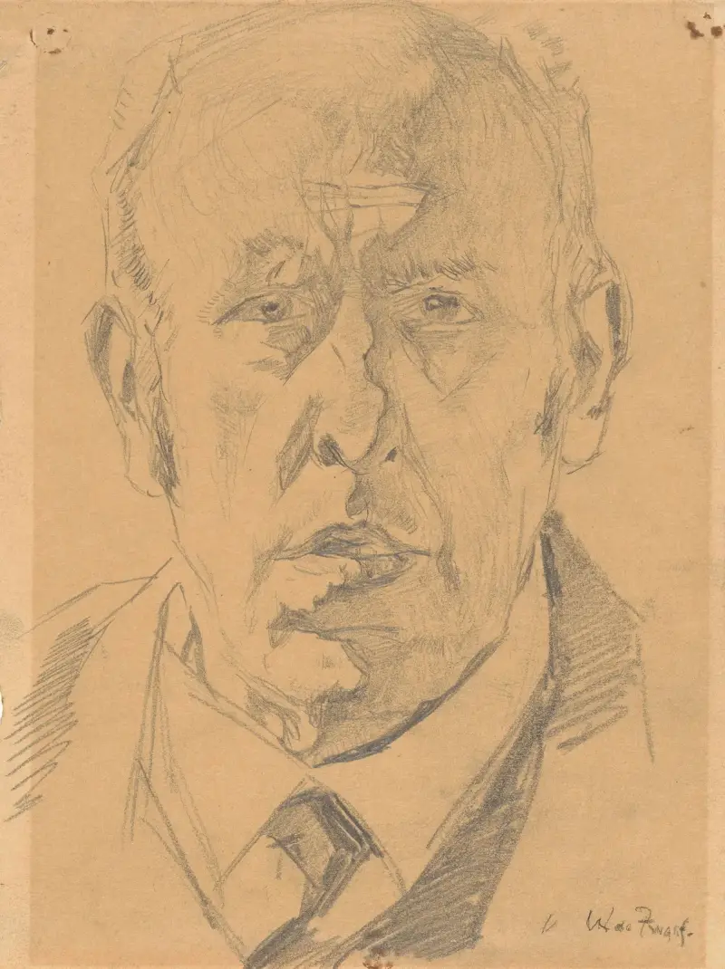 Porträtt av en man, framifrån av Willem de Zwart