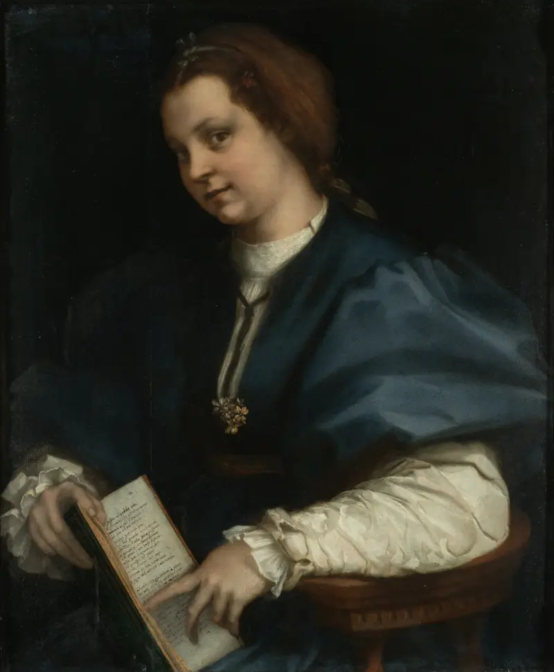 Lady with a book of Petrarch’s rhyme av Andrea del Sarto