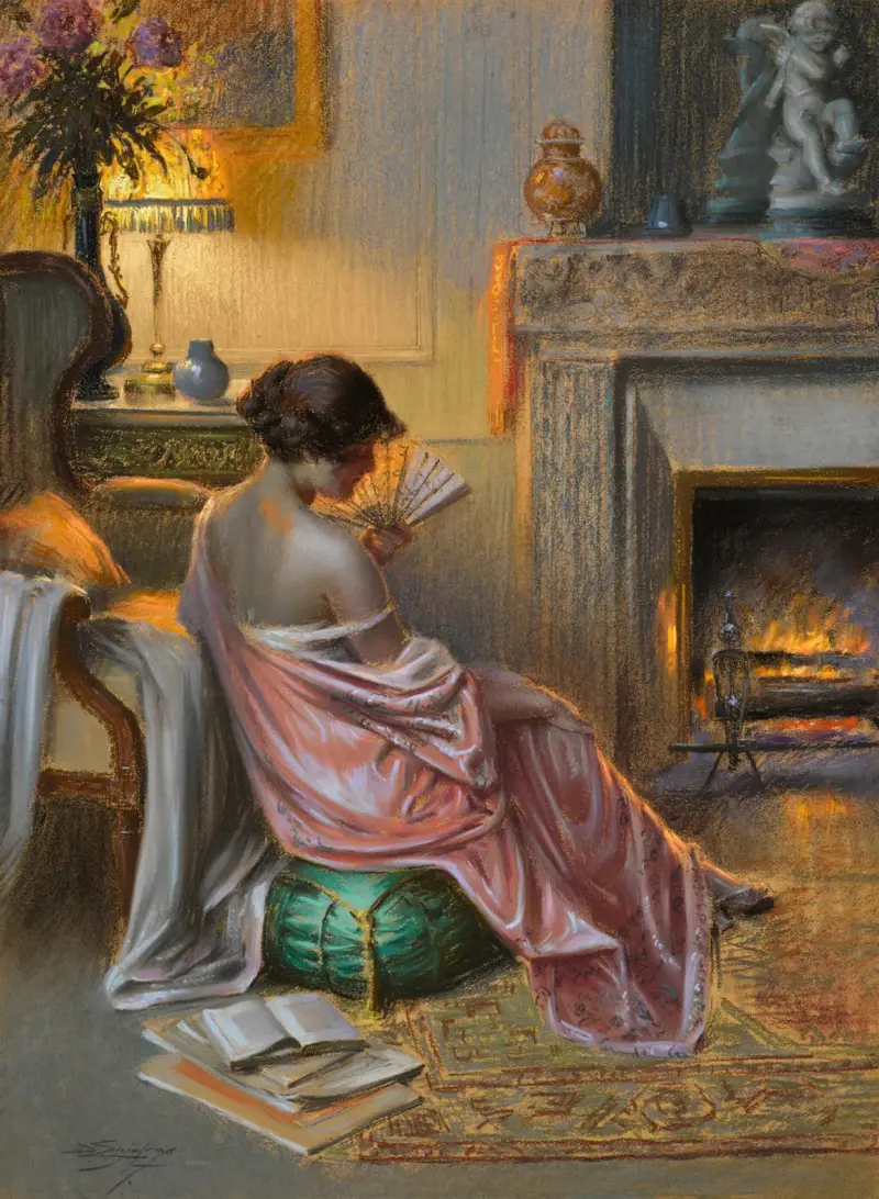 Kvinna med solfjäder av Delphin Enjolras