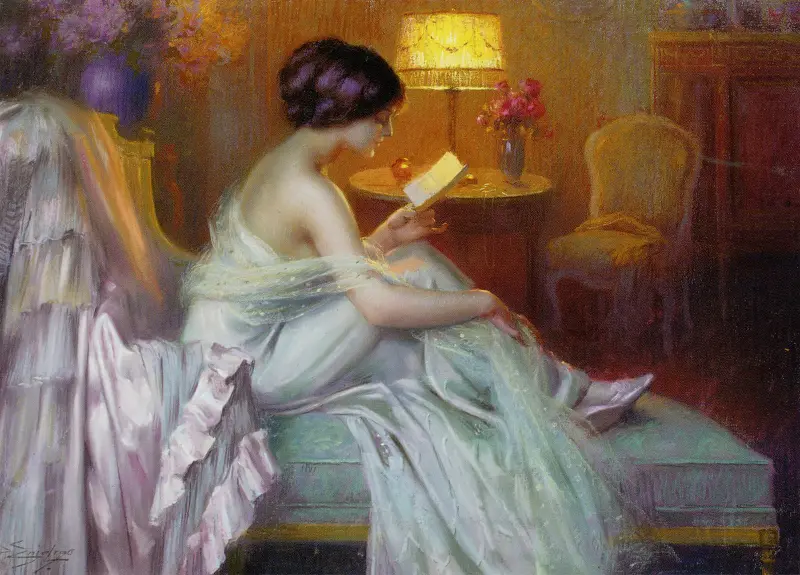 Czytanie przy świetle lampy, Delphin Enjolras