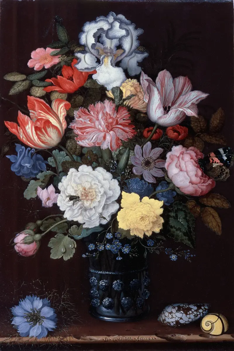 Blumenstillleben mit Muscheln von Balthasar van der Ast
