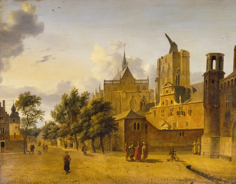 A Street Scene in Cologne av Jan van der Heyden