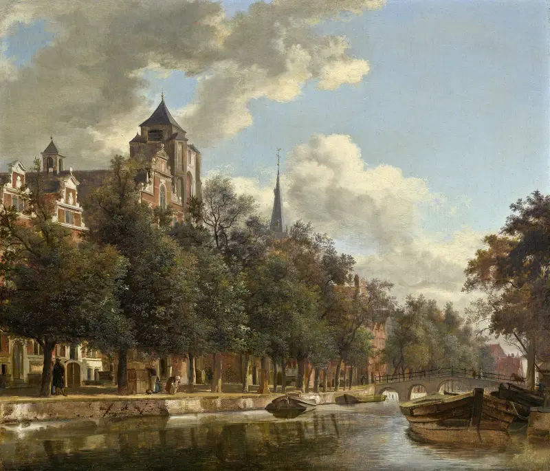 Pohled po holandském kanálu, Jan van der Heyden