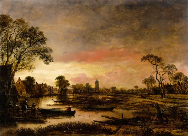 Říční krajina, Aert van der Neer
