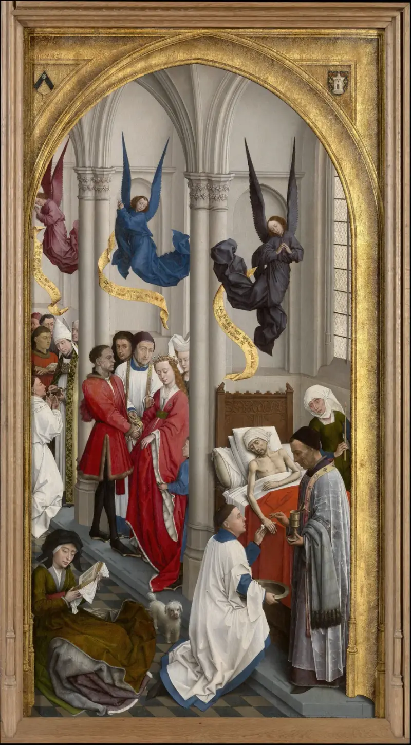 The Ordinatio, Marriage and Extreme Unction av Rogier van der Weyden