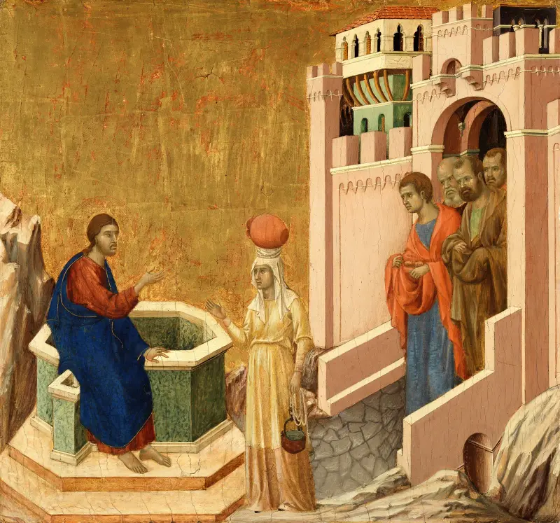 Christ and the Samaritan Woman (from 1310 until 1311) av Duccio di Buoninsegna