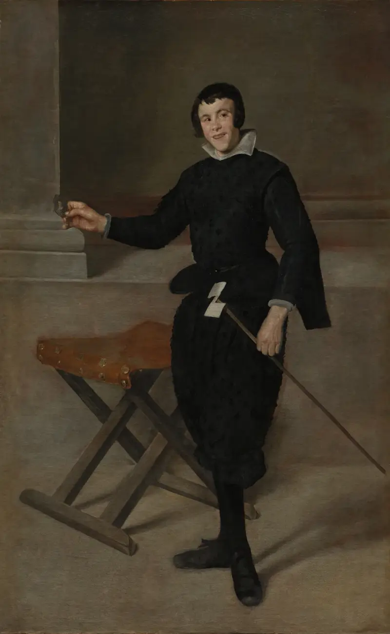 Porträtt av hovnarren Calabazas av Diego Velázquez