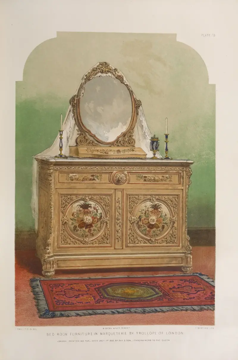 Schlafzimmermöbel in Marketerie von Matthew Digby Wyatt