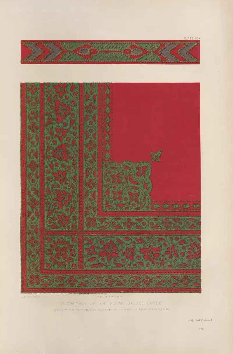 Dekoration eines indischen Sattelüberzugs von Matthew Digby Wyatt