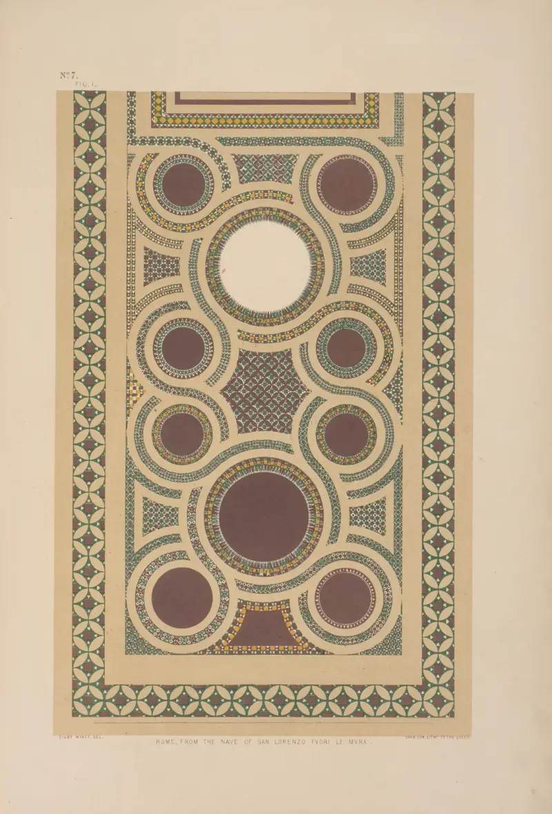 Abb. 1. Rom, aus dem Mittelschiff von San Lorenzo fuori le Mura von Matthew Digby Wyatt