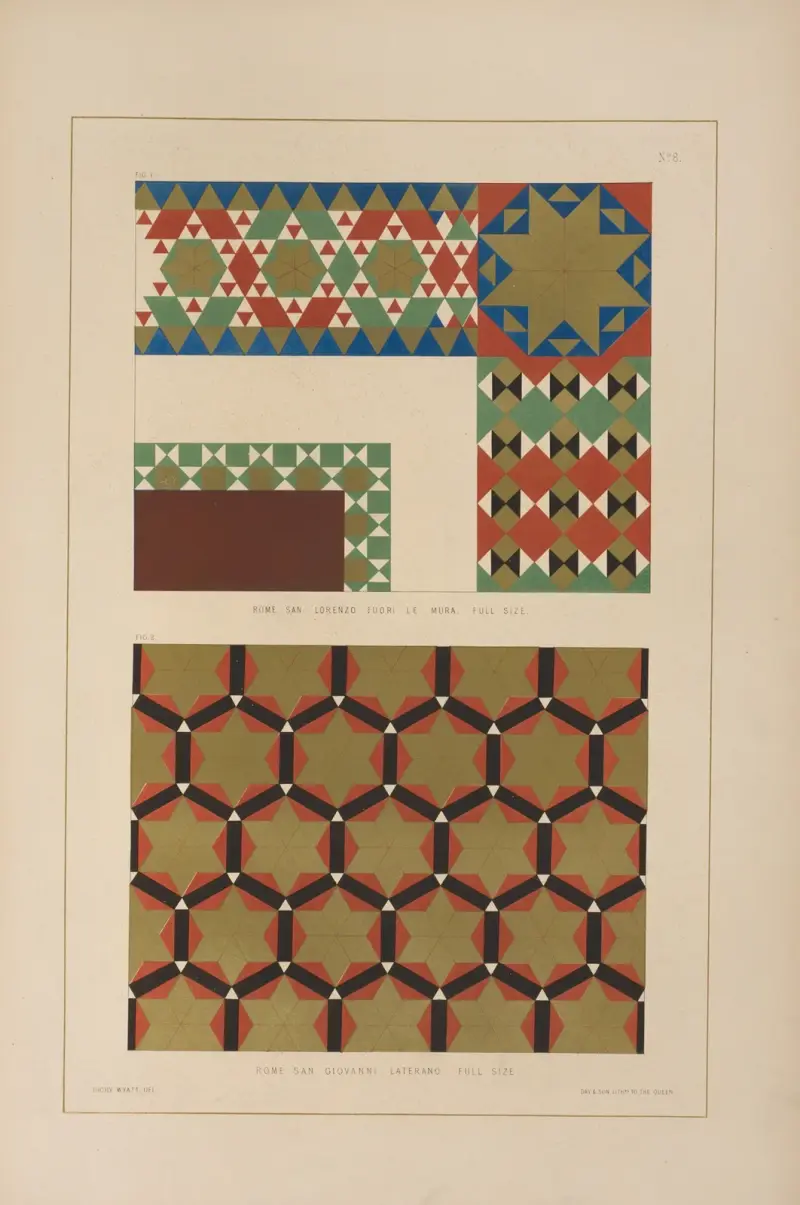 Obr. 1. Řím, San Lorenzo fuori le Mura. V plné velikosti; Obr. 2. Řím, San Giovanni Laterano. V plné velikosti, Matthew Digby Wyatt