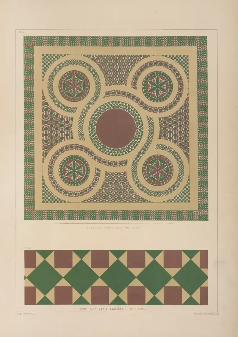 Fig. 1. Rom, San Marco, från kören; Fig. 2. Rom, Santa Maria Maggiore. Full storlek. av Matthew Digby Wyatt