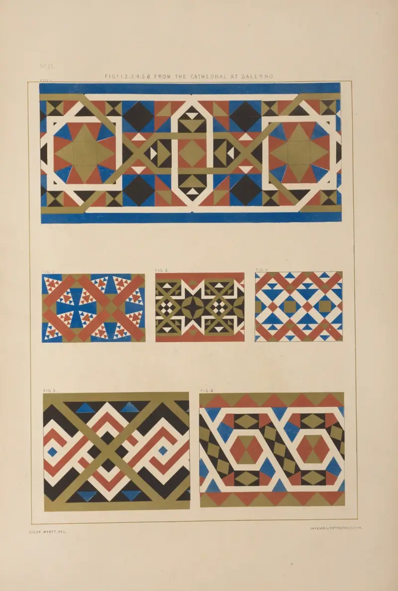 Abb. 1–6. Aus der Kathedrale von Salerno von Matthew Digby Wyatt
