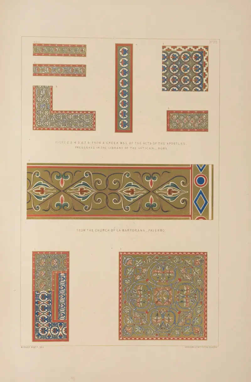 Abb. 1–8. Aus einer griechischen Handschrift der Apostelgeschichte in der Bibliothek des Vatikans, Rom von Matthew Digby Wyatt