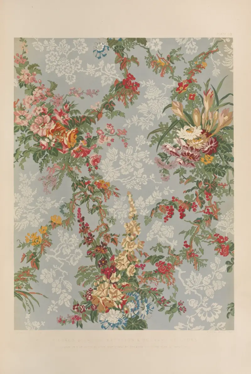 Gemusterte Seide von Mathevon & Bouvard in Lyon von Matthew Digby Wyatt