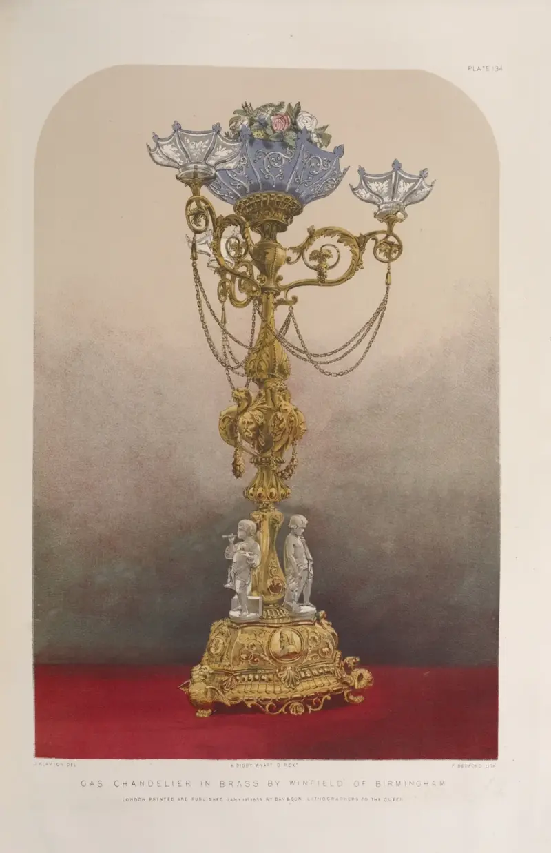 Messing-Gasleuchter von Matthew Digby Wyatt