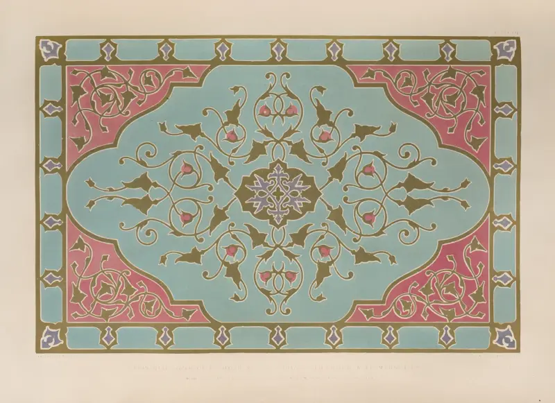 Ornamentales Deckelbild einer Farbkiste von Matthew Digby Wyatt