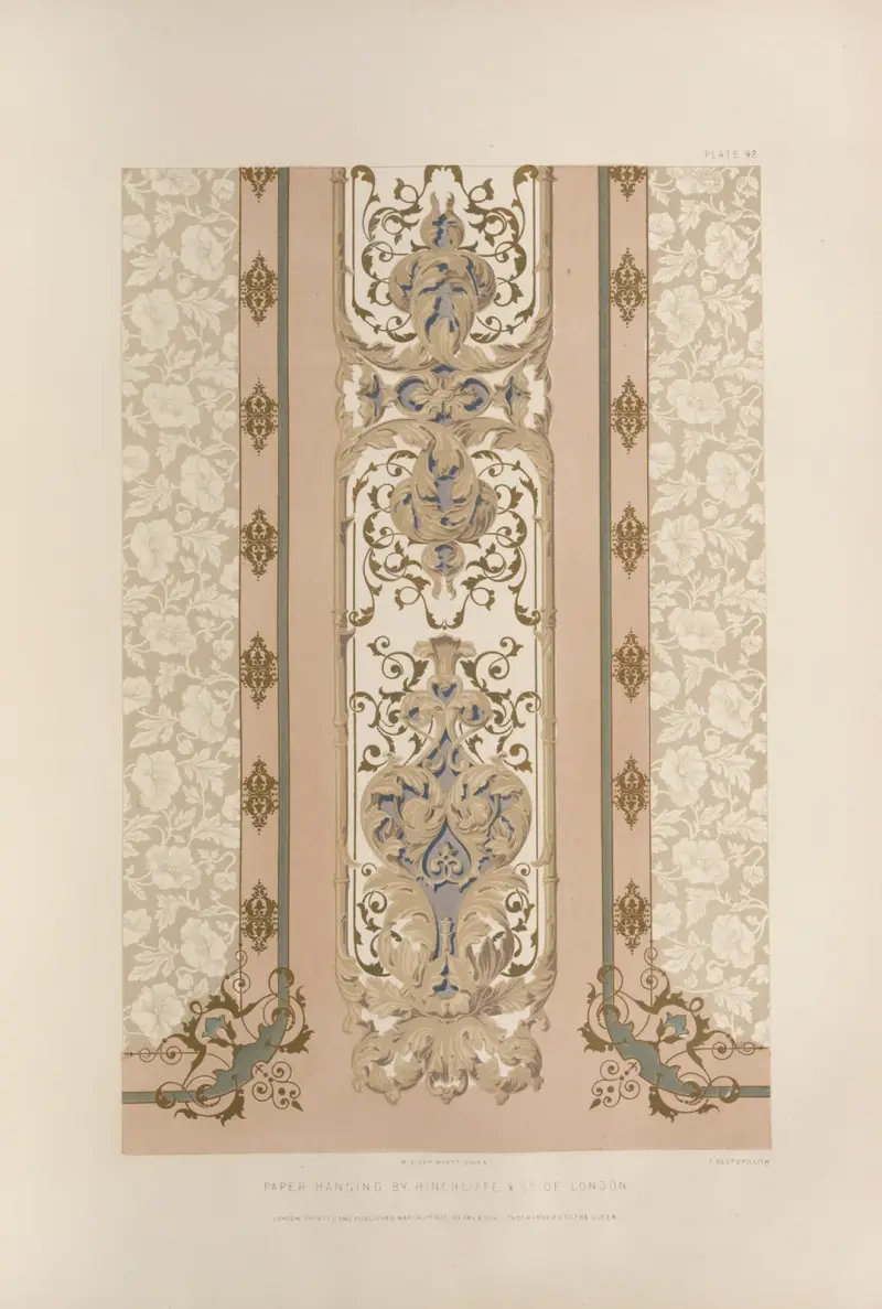 Paper hanging by Hinchliffe & co. of London av Matthew Digby Wyatt