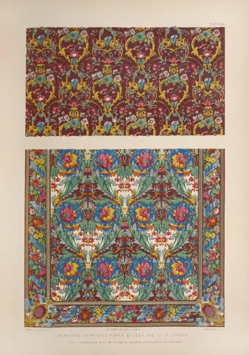 Portieres of printed mohair av Matthew Digby Wyatt